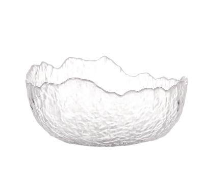 China Viable Popular Design Tableware Irregular Shaped Glass Bowl Creative Ice Cream Fruit Salad Bowl for sale