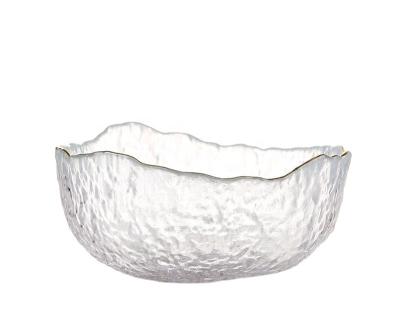 China Viable Nordic stylish heat-resistant glass bowl irregularity dessert snack snack trifle bowl creative for sale