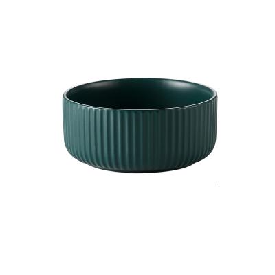 China Viable Nordic High Quality Cheap Ceramic Bowl Pasta Round Ceramic Stoneware Noodle Food Bowl for sale