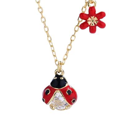 China Landy's Miraculous Ladybug Necklace S925 Sterling Silver Necklace Ladies Simple Fashion for sale