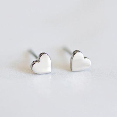 China Unleaded ; Landy Simple Tiny Stainless Steel Nickel Free Gold Plated Heart Shape Stud Earrings for sale