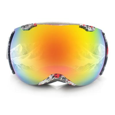 China Detachable Oversized Windproof Goggles OEM UV Protection Snow Packing Ski Glasses Snowboard Mirror Lens Removable Eye Protection Eyewear for sale