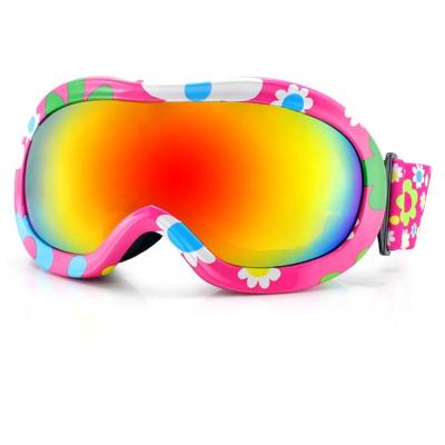 China Outdoor Sport UV Eyewear Mirror Glass Snowboard SKI Fog Proof Kid Snow Ski Goggles Custom Tpu Frame anti for sale