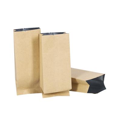 China Biodegradable Doypack Reciclable Packaging Heat Seal Side Gusset Metallized Kraft Paper Pouches For Tea for sale