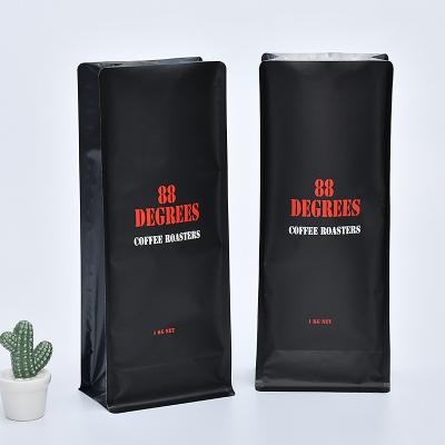 China 10Ml 12Oz 16Oz Eco Friendly (Recyclable/Biodegradable) Custom Printed Logo Flat Bottom Pouch Coffee Bags With Zipper And Valve for sale