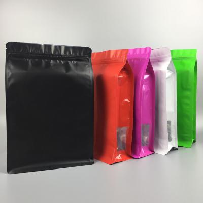 China Eco Friendly (Recyclable/Biodegradable) Colored Aluminum Plating 8 Sides Sealing Bag With Clear Sides Window for sale