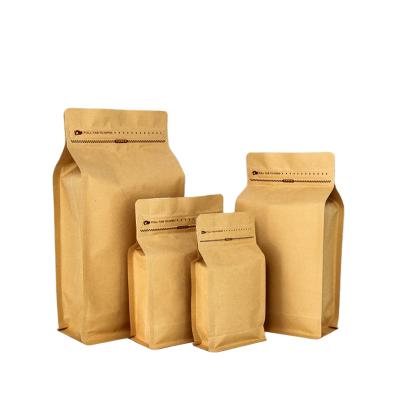 China Biodegradable Kraft Paper Bag Product Packaging Pouch Biodegradable Doypack Coffee With Side Zipper for sale