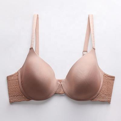 China One-Piece New Design Greige Nylon Lace Molded  Cheap Bra Woman Fitness Luxury Bra For Women for sale