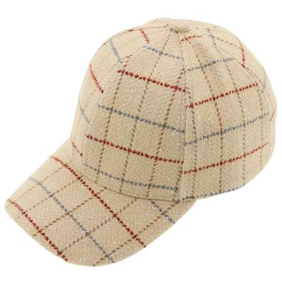 China Picture more welcomed fashion autumn winter warm polyester baseball cap working increasing vintage plaid pattern baseball caps for sale