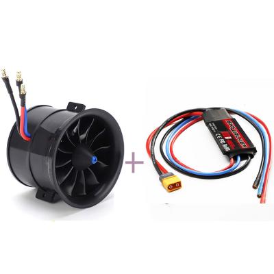 China Model CCW EDF 70mmPro CW 12 Blades Ducted Blower Power-Fun Airplane CW with Brushless Motor 2100KV/6S and RC ESC 80A Balanced for RC Jet Airplane for sale