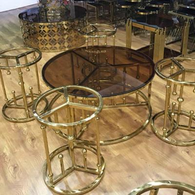 China (Size) adjustable modern glass top coffee table sets design center round coffee table for living room for sale