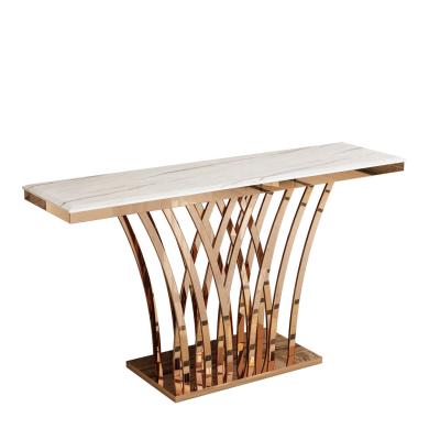 China High End Unique Luxury Marble Expandable Metal Countertops Customizable Design Console Table for sale