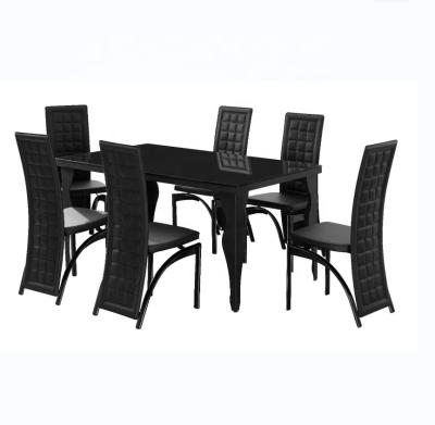 China Main Factory New Modern Tempered Glass Dining Table Set A Table Four Chairs 1+4 Living Room Furniture Set 6 Chairs for sale