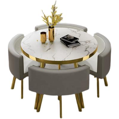 China (Others)Adjustable Modern Living Room Home Furniture Round Marble Countertops Coffee Table Set High Quality Leisure Tables for sale