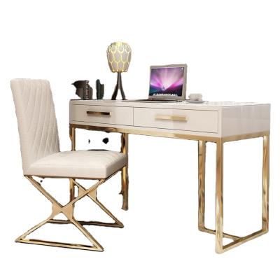 China High Quality Adjustable Furniture Luxury Office Work Desk Stainless Steel Frame Wooden (Other) Table For Home Working Furniture Office Table for sale