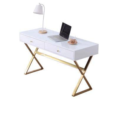 China High Quality Adjustable Furniture Luxury Office Work Desk Stainless Steel Frame Wooden (Other) Table For Home Working Furniture Office Table for sale