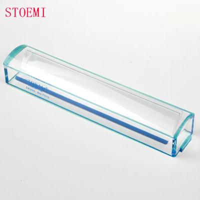 China Item Acrylic Ruler STOEMI 7513B 5X 200mm Desktop Dome Bar Shaped Magnifier / Loupe Magnifying Glass with Reading Line and Straight Ruler for sale