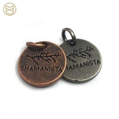 China Nickel Free Vintage Logo Engraved Metal Charms Custom Round Zinc Alloy For Charm Bracelets for sale