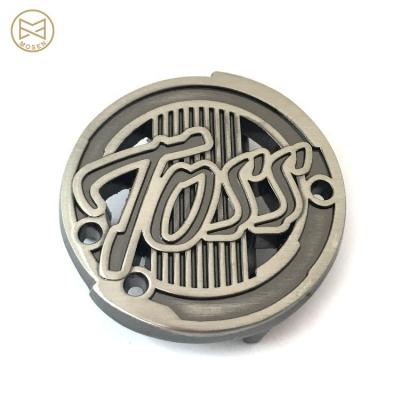 China Custom Logo Name Belt Buckle For Metal Zinc Alloy Male Fashion Design Custom Circle for sale