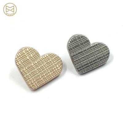 China Viable Wholesale Alloy Heart Shape Metal Leg Garment Custom Button for sale