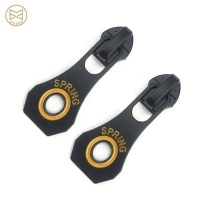 China Others Custom Logo Accessories Black And Yellow Zinc Alloy Metal Zip Sliders for sale