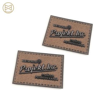 China New Logo Embossed Clothing Leather Labels Custom Made Washable for Hats for sale