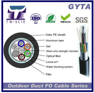 Κίνα GYTA Black PE Jacket Armored Outdoor Optic Fiber Cable 2/4/6/8/10/12/24/36/48/72/144/ Core προς πώληση