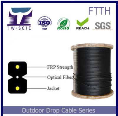 China Kern-abgeschirmter InnenLichtwellenleiter FTTH 2, Faser-Transceiverkabel einfach zu legen zu verkaufen