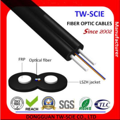 China G652D LSZH Sheath FTTH Drop Wire Cable Steel Or FRP Strength Member For Floor Connection for sale