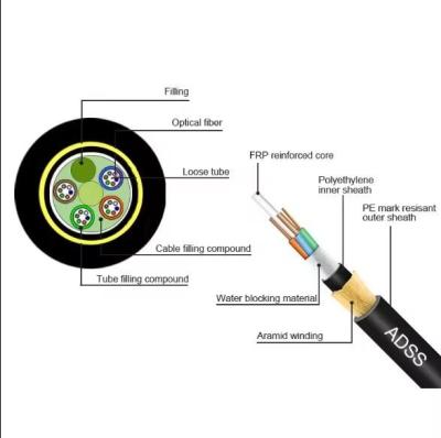 China 48 Núcleo Adss Fibra Óptica Cabos de Fibra Óptica de Modo Único Cabos de Fibra Óptica blindados China Cabos de Fibra Óptica à venda