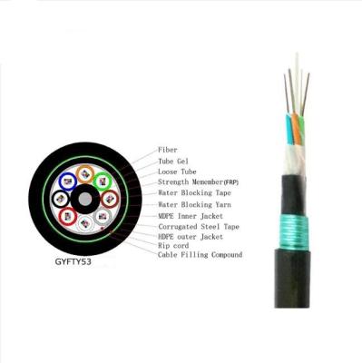 中国 GYTY53 Double Sheath Steel Tape Armor Direct-Burial/ Duct/ Aerial Armored Fiber Optical Cable Fiber Optic Cables 販売のため