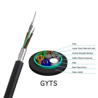 China GYTS Outdoor Fiber Optic Cable Telecommunication Steel Tape Armored Stranded Loose Tube for sale