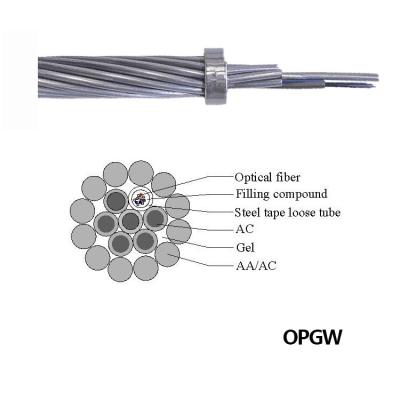 중국 24의 핵심 긴 일생 OPGW 광학적인 접지선 옥외 공중 광학 섬유 케이블 판매용