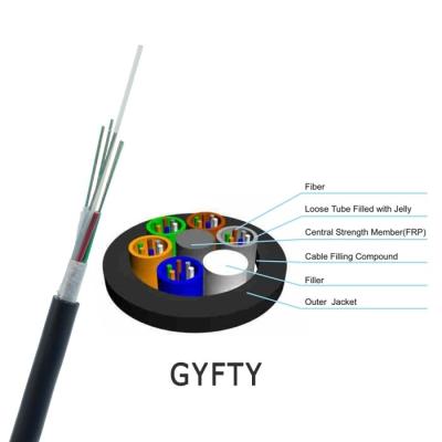 China Cabos de fibra óptica de 12 núcleos de tubo solto totalmente dieléctrico FRP com cobertura externa de fio de aramida PE/LSZH à venda