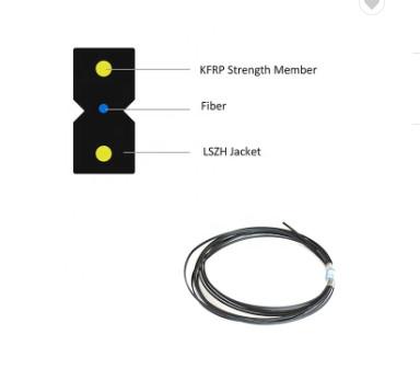 China Cable de descenso del cable de descenso de la envoltura de la fibra FRP LSZH de la base G657A1 del cable de fribra óptica interior 1 FTTH en venta