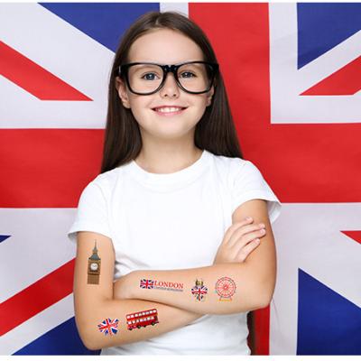 China Hot Sale Cute British Theme Stickers Temporary Waterproof Temporary Tattoo Sticker for sale