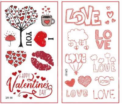 China Valentine's Day Temporary Arm Tattoo Stickers Custom Waterproof For Men And Women for sale