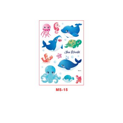 China Custom Temporary Cartoon Decorative Stickers Tattoo Sticker Marine Animals Temporary Tattoos Stickers Party Supplies for sale