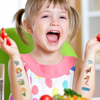 China Mermaid Face Temporary Art Temporary Tattoo Sticker For Kids Cute Stickers Wholesale Making for sale