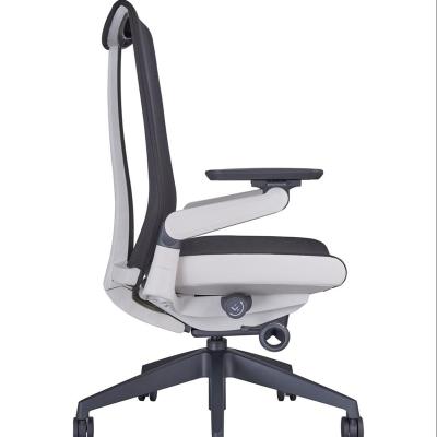 China (Height) Soft Plastic Adjustable With Fabric Back Furniture Swivel Manager Mid Back Chair for sale