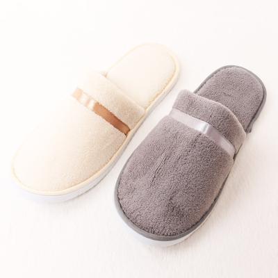 China Cushioning Hotel Use Single Coral Thickened EVA Velvet Non Slip Disposable Slippers For Bedroom For Spa for sale