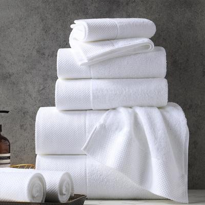 China Large Towels Child Safe Adult White Bath Set Hotel Dobby Luxury 100% Cotton Woven Hand Bath Kids Towels 5 Star for sale