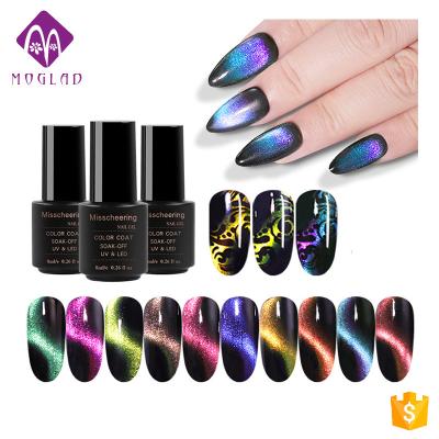 China Magic Barbie Phantom Super Galaxy 5D Cat Eye Gel Nail Art Beauty Hot Sale 12 Colors Double Head Magnet Color Change Gel For Nail Art for sale