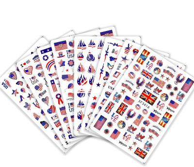 China Convenient American Independence Day Nail Sticker American Flag Nail Art DIY Sticker Decorations for sale