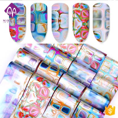 China Easy Apply and Remove Fashion Boutique Marble Shapes Nail Art Design Nail Foil Transfer Stickers 3D for sale