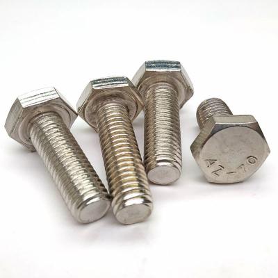 China DIN933 SUS304 Stainless Steel Hex Bolt Stainless Steel Hex A2-70 Bolt M8 for sale