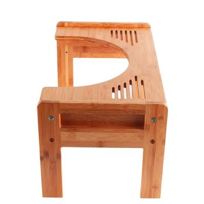 China (Other)Adjustable Bathroom Toilet Stool,Adjustable Height Toilet Stool Anti-Slip Thick Bamboo Squat Stool for sale