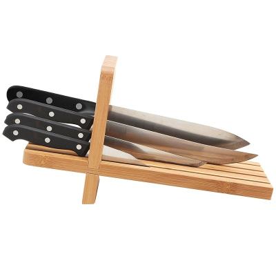 China Best Sustainable Kitchen Countertop 4 Hole Knives Hole Knife Holder Eco Friendly Wholesale Bamboo Holder for sale