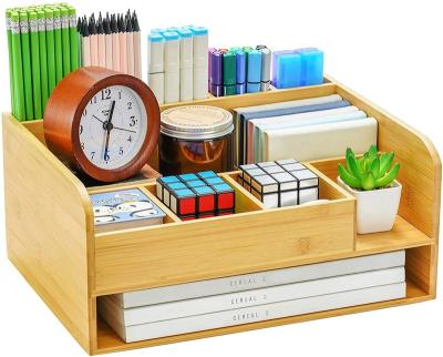 China Traditional Bamboo Wooden Desk Organizer With File Organizer for sale