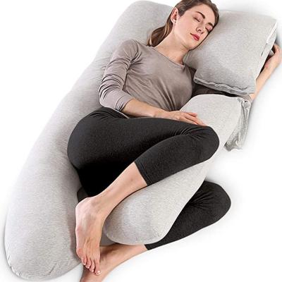 China Folded Pregnancy Pillow U Shape Side Sleeper Pillow With Cover for sale